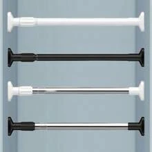 FEPK 1 件装多功能可调节伸缩窗帘杆,安装简便,适用于浴室、厨房、窗台、阳台、客厅,可用作浴帘杆、门帘杆、衣柜支撑杆、晾衣绳等。浴室配件,浴室工具 - 彩色 - 查看 3