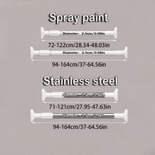 FEPK 1 件装多功能可调节伸缩窗帘杆,安装简便,适用于浴室、厨房、窗台、阳台、客厅,可用作浴帘杆、门帘杆、衣柜支撑杆、晾衣绳等。浴室配件,浴室工具 - 彩色 - 查看 4