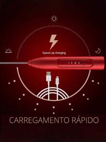 1pc Batidor de leche eléctrico portátil con carga USB: de mano, 3 velocidades 6000 RPM con 2 batidores - Batidora de café compacta - Blanco - Ver 8