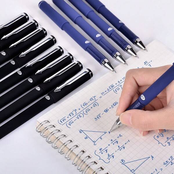 2pcs/3pcs/6pcs Neutral Pens, 0.7mm Medium Tip, Fast Drying Smooth Writing, Black And Blue, For Note Taking, Writing, Signing, Office, Journal, Office And School Supplies Back To School