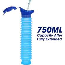 可重复使用应急小便器 750 毫升，便携式迷你户外露营旅行收缩个人便携式厕所小便器，适用于儿童和成人夏季降温、海滩、旅行 - 彩色 - 查看 3