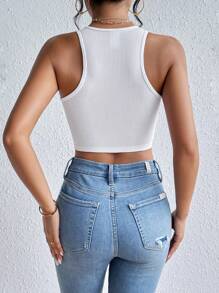 2 chiếc áo lót thể thao hở lưng kiểu Âu & Mỹ dành cho nữ, áo tank top mặc trong cho mùa hè, phong cách thường ngày. - Nhiều màu - Xem 2