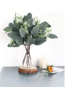 10 pièces Ensemble de plantes artificielles d'eucalyptus et de fleurs de bébé, plantes antioxydantes factices pour la décoration de la maison, du restaurant, de la cuisine, de la chambre, convenant pour Noël et Thanksgiving