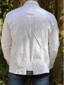 Men's Twill Jacket - White - View 3