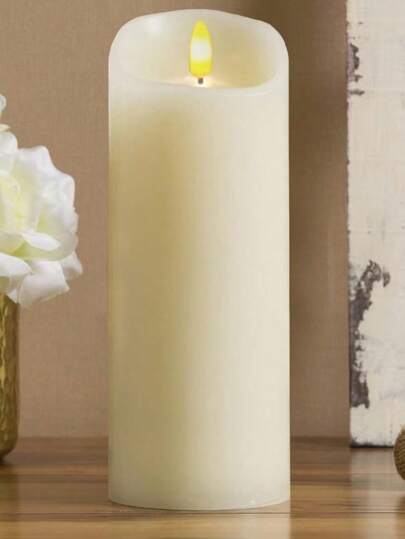 1支LED无焰蜡烛（不含电池），闪烁烛芯（塑料火焰），适用于情人节、婚礼、生日、卧室、各种节日装饰