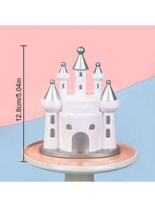 1 件王子公主蛋糕装饰顶饰，王子公主娃娃，蓝色王子，粉色皇冠公主，蓝粉色金银色立体城堡蛋糕装饰，童话主题蛋糕装饰，适用于生日派对蛋糕装饰，洗礼，性别揭示派对蛋糕装饰，派对桌面装饰，可重复使用 - 彩色 - 查看 14