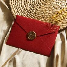 1/5/10 Pieces Letter Paper And Envelope Set - Thick Linen Envelopes, Handwritten Love Letter Stationery For Boyfriends And Girlfriends - Red - View 6