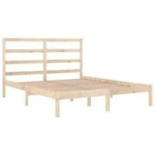 Solid Pine Bed Frame 140x200 Cm No Mattress Required Durable Design Natural Finish - Brown - View 3