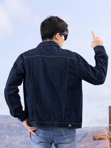 Gothic Style Men's Dark Denim Casual Jacket, Street Fashion, Spring/Autumn
