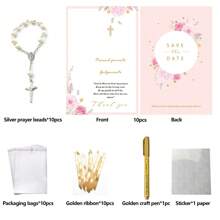 20/10pcs Baptism Favor Cards With Rosaries Birthday Baptism Christening Decor For Your New Born