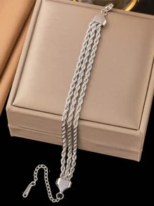1pc Stainless Steel Bracelet For Women, Fashionable Accessory Suitable For Daily Wear, Gift - Bracelet - View 4