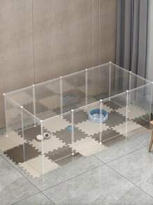 12pcs Transparent Pet Playpen, 18" High - Portable, Foldable & Easy To Assemble Safety Fence For Small Animals, Indoor/Outdoor Use, Ideal For Rabbits, Puppies, Guinea Pigs, Ferrets, Mice, Hamsters, Hedgehogs, Turtles - Clear - View 6