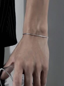 1 pezzo Braccialetto catena in acciaio inossidabile dorato, accessorio di gioielleria personalizzato stile hip-hop da uomo