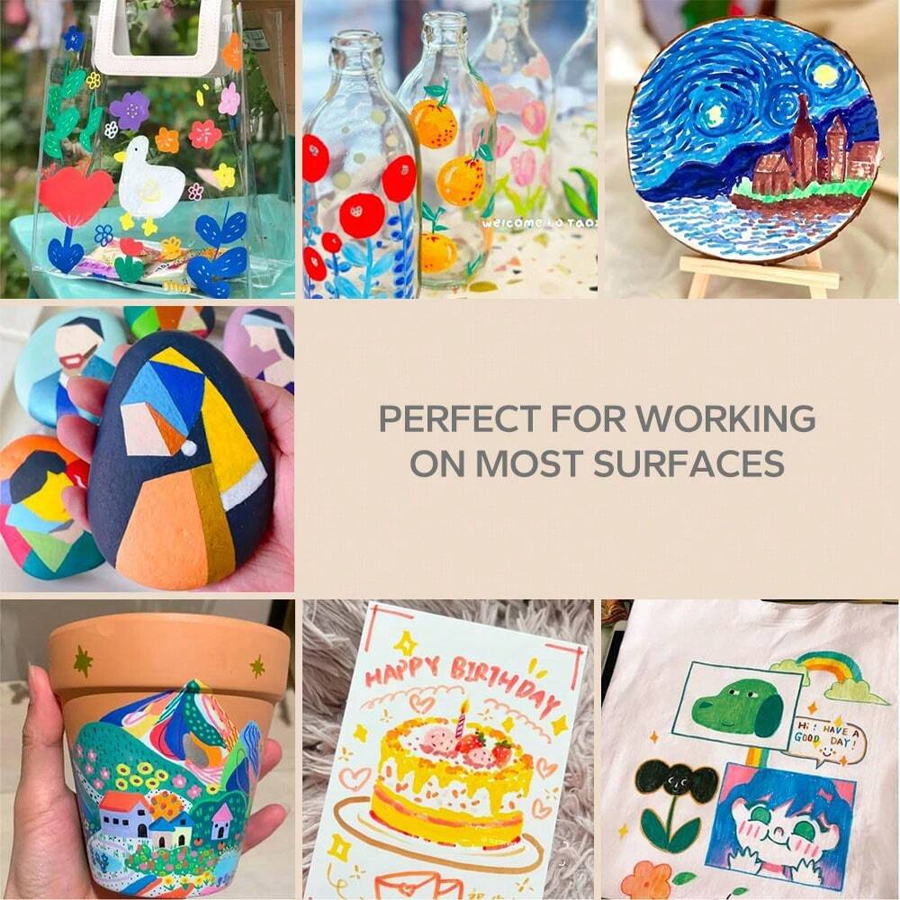 30 Acrylfarbstifte Set - Permanentmarker Für Stein, Glas, Stoff & Holz