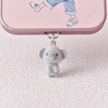 Cute 3D Flocked Animal (Koala, Cow, Cat) Shaped Mobile Dust Plug, Type-C Anti-Dust Plug Pendant Couple Keychain Gift, Anti-Lost - Multicolor - View 10