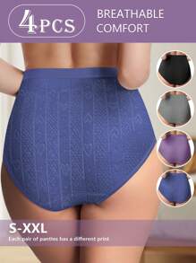 MIOTAN 4 条女士中腰提花设计内裤，性感舒适