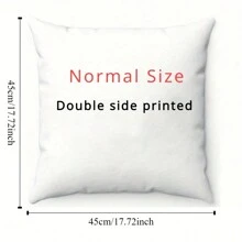 Customizable Photo Printed Throw Pillow - Personalized Birthday Gift For Friends, Polyester Woven Cushion, White, Customizable With Real People Photos (Pillow Insert Not Included)Father's Day, Mother's Day, Halloween, Christmas, Christmas Eve ,For Family - Multicolor - View 9