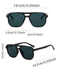 1 Piece Unisex Fashion Y2K Retro Sunglasses Driving Travel Beach Activities Daily Accessory - 黑色 - 查看 7
