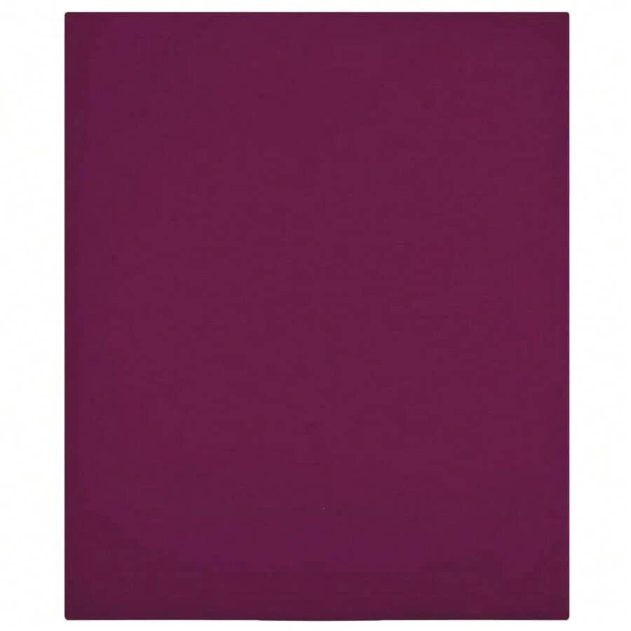 Soft Cotton Jersey Fitted Sheet Bordeaux 160x200 Cm Breathable Easy Care Bed Linen Wedding Party Favors Room Decor Bride - Red - View 1