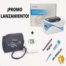 Blood Pressure Monitor, Oximeter And Thermometer. KIT OF THREE DEVICES. - Black and White - View 2