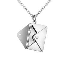 1pc Envelope Detachable Letter Pendant Necklace, Creative Simple & Elegant Fashion Vintage Casual Necklace, Suitable For Gift, Daily, Commute, Street, Party, Valentine's Day, Christmas, OPP Bag Packaging,Mom,Mother,Mother's Day,Gift