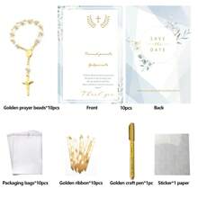 20/10pcs Baptism Favor Cards With Rosaries Birthday Baptism Christening Decor For Your New Born