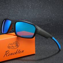 1 件男女通用方形运动太阳镜，户外骑行钓鱼驾驶眼镜，礼盒包装，度假礼物 - 多色 - 查看 12