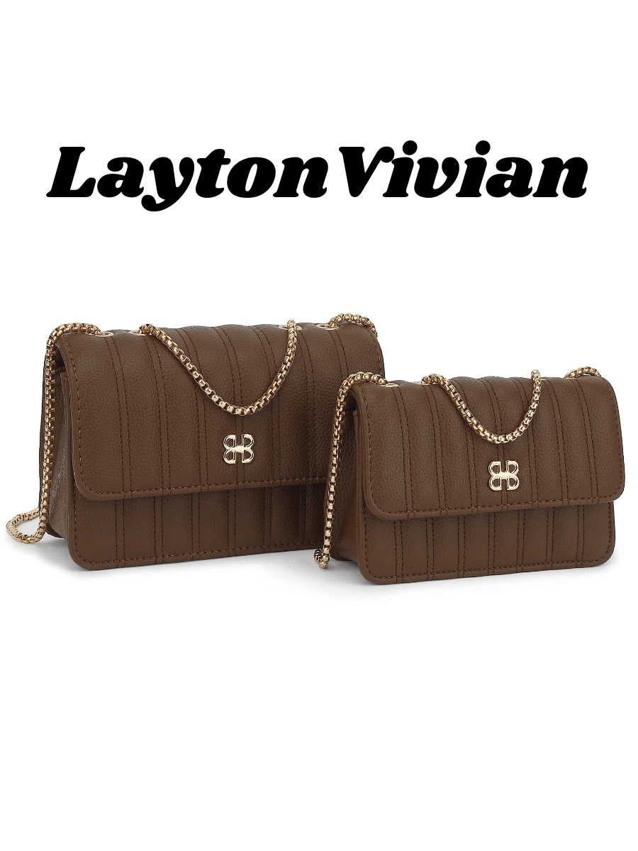 LaytonVivian Large Size Women's Bag Simple Minimalist L8618 - 咖啡棕 - 查看 1