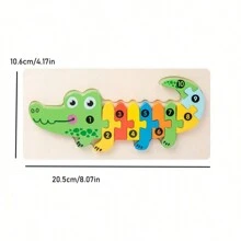 1 Miếng Câu đố bằng gỗ Đối với Trẻ em , Số Câu đố , Già Bằng gỗ Khủng long Câu đố Và Thú vật Trò chơi ghép hình Đồ Chơi Đối với Con trai Cô gái Lý tưởng Qủa tặng , 3-6 - Cá sấu - Xem 7