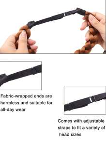 合成头带鱼尾辫子头发带可调节腰带编织发带波西米亚风格女士发型发饰 - 彩色 - 查看 5