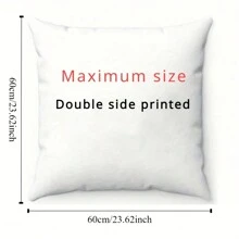 Customizable Photo Printed Throw Pillow - Personalized Birthday Gift For Friends, Polyester Woven Cushion, White, Customizable With Real People Photos (Pillow Insert Not Included)Father's Day, Mother's Day, Halloween, Christmas, Christmas Eve ,For Family - Multicolor - View 8