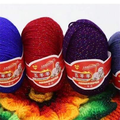 Zestaw 6 włóczek akrylowych, miękka włóczka szydełkowa w różnych kolorach, 4212,6 cala każda, idealna do majsterkowania, robienia na drutach, szydełkowania, koców i czapek