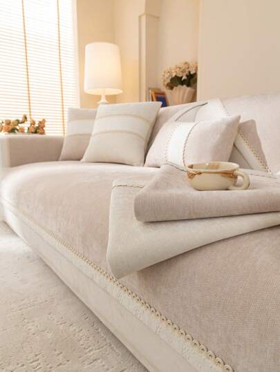 1件装奢华简约沙发垫套，时尚包边沙发座垫，四季皆宜，防滑、防尘、防刮，保护沙发，装饰客厅、卧室、书房、办公室，适用于1-4人沙发、L型沙发，波西米亚风格