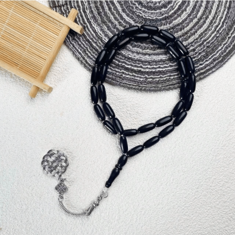 1pc Classic & Simple 33pcs Pulseira de pérola de arroz fina, acrílico de cor sólida, adequada para uso diário masculino, presente de Natal, Ano Novo, Dia dos Namorados, feriado