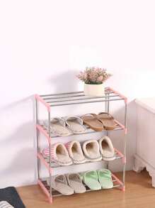 1pc 4 Tier Stainless Steel Simple Shoe Rack - Multicolor - View 2
