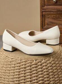 Sapatos de salto baixo da moda feminina, casuais, para férias, viagens, combina com qualquer coisa, sapatos brancos vintage de alta qualidade, sem cadarço