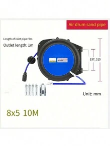 1 件空气软管卷盘，自动伸缩气动软管卷盘，空气压缩机管卷盘，车库车间配件