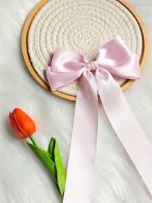 1/2/6 chiếc kẹp tóc nơ lớn màu trơn bằng satin, phụ kiện tóc đa năng thanh lịch kiểu salon dành cho nữ, phù hợp cho đám cưới, tiệc tùng, ngày lễ, quà tặng và sử dụng hàng ngày, phụ kiện đội đầu, kẹp tóc. - Hồng - Xem 5