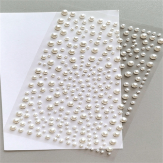 1 Sheet, A Total Of 325 White Pearl And Rhinestone Stickers, Made Of Plastic ABS Material - 3d Stickers For Makeup, Hairstyles, Faces, Nails, Decorations Or Gifts