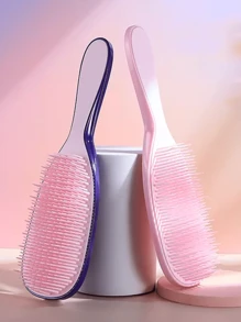 1 pieza Peine con cojín de aire de primavera, desmontable, con función de masaje del cabelludo, funciona tanto en seco como en húmedo para desenredar el cabello y evitar nudos, compacto y conveniente, útiles para volver a la escuela