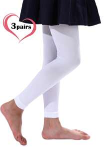 1/3 Pairs Girl's Microfiber Stirrup Tights, Ballet Dance Tights, Ultra Soft Leggings - Multicolor - View 14