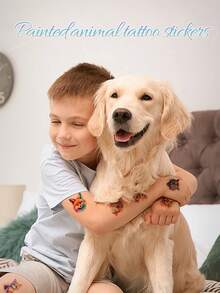 100 Piezas de Tatuajes Temporales de Tigre - Pegatinas con Tema de Jungla Salvaje y Zoológico para Decoraciones, Favores y Suministros de Fiesta de Cumpleaños, Regalos Lindos de Tatuajes Temporales para Niños y Niñas, Premios Escolares, Recompensas, Carnaval y Navidad - Azul - Ver 5