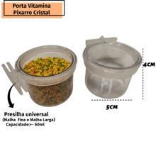 2 Acrylic Feeder Vitamin Holder Special Lock Cockatiel Pixarro Trinca Ferro Birds Vitamin Holder - 無色 - 查看 1