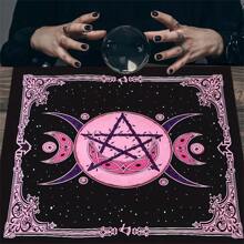 1 pezzo Tovaglia rosa per carte da gioco, tovaglia alberi della vita per altari di divinazione astrologica con tessuto antiscivolo, arazzo, decorazioni per la casa, tappetino gioco - Multicolore - Visualizzare 1