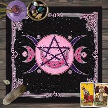 1 pezzo Tovaglia rosa per carte da gioco, tovaglia alberi della vita per altari di divinazione astrologica con tessuto antiscivolo, arazzo, decorazioni per la casa, tappetino gioco - Multicolore - Visualizzare 2