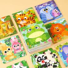 Bộ xếp hình giáo dục 9 mảnh dành cho trẻ em - Đồ chơi học tập chủ đề động vật và xe cộ sống động với thiết kế hình chữ nhật bằng giấy dành cho trẻ em - Phát triển kỹ năng giải quyết vấn đề, phối hợp tay mắt và sáng tạo - Nhiều màu - Xem 6