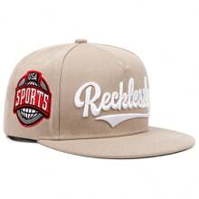 1pc Men's Fashionable RKKE Letters Embroidery Hip Hop Cap, Fashionable Outdoor Adjustable Sun Protection Unisex Lovers Baseball Cap Snapback Hat For Spring And Autumn Travel, Beach Party - Reek - View 4