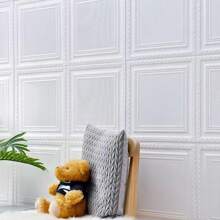 10/30 件易撕 3D 网格泡沫墙纸 - 防水可洗自粘乙烯基墙贴，适用于客厅、厨房、卧室、宿舍装饰 - 可修剪、可拆卸并粘贴到天花板面板 - 彩色 - 查看 4