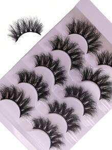 5 Pairs Fluffy False Eyelashes Thick Long Faux Eyelashes Long Lasting Dramatic Volume Messy Lashes Extension - Fluffy Lashes - View 4
