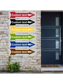 Cartello freccia in metallo personalizzato - Direzione stradale e testo personalizzati, decorazione da parete in metallo vintage con stampa UV, adatto per casa, parco, club ricreativo - Uso interno/esterno, 10x40 cm